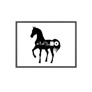 Poster con marco de madera - Marco negro - Camiseta unisex Cavall Alegre Sant Joan «Ara va de bo»