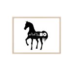Poster con marco de madera - Marco de madera natural - Camiseta unisex Cavall Alegre Sant Joan «Ara va de bo» Poster con marco de madera - Marco de madera natural - Camiseta unisex Cavall Alegre Sant Joan «Ara va de bo»