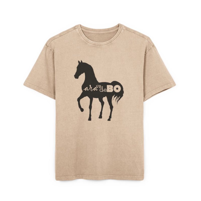 Camiseta oversize lavado acido - Beis - Camiseta unisex Cavall Alegre Sant Joan «Ara va de bo»