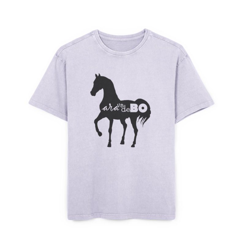 Camiseta oversize lavado acido - Lila suave - Camiseta unisex Cavall Alegre Sant Joan «Ara va de bo»
