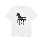 Camiseta oversize gruesa - Blanco - Camiseta unisex Cavall Alegre Sant Joan «Ara va de bo»