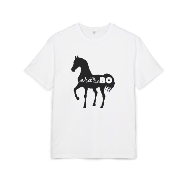 Camiseta oversize gruesa - Blanco - Camiseta unisex Cavall Alegre Sant Joan «Ara va de bo»
