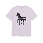 Camiseta oversize gruesa - Lila - Camiseta unisex Cavall Alegre Sant Joan «Ara va de bo»