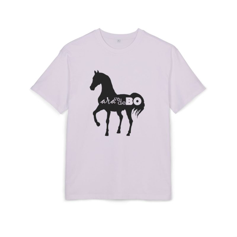 Camiseta oversize gruesa - Lila - Camiseta unisex Cavall Alegre Sant Joan «Ara va de bo»