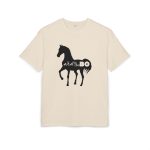 Camiseta oversize gruesa - Arena - Camiseta unisex Cavall Alegre Sant Joan «Ara va de bo»