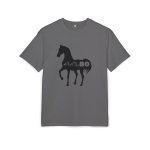 Camiseta oversize gruesa - Gris marengo jaspeado - Camiseta unisex Cavall Alegre Sant Joan «Ara va de bo»