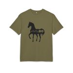 Camiseta oversize gruesa - Verde oliva - Camiseta unisex Cavall Alegre Sant Joan «Ara va de bo»