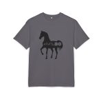 Camiseta oversize gruesa - Gris iman - Camiseta unisex Cavall Alegre Sant Joan «Ara va de bo»