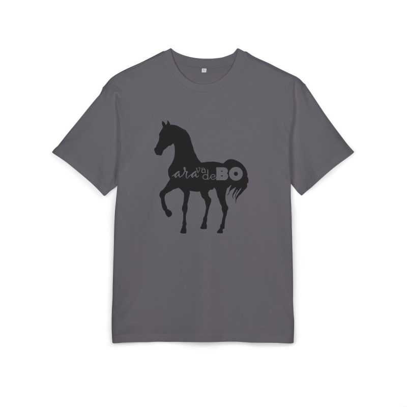 Camiseta oversize gruesa - Gris iman - Camiseta unisex Cavall Alegre Sant Joan «Ara va de bo»