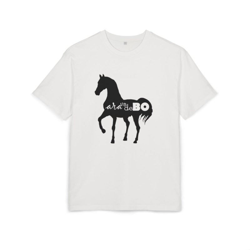 Camiseta oversize gruesa - Blanco puro - Camiseta unisex Cavall Alegre Sant Joan «Ara va de bo»