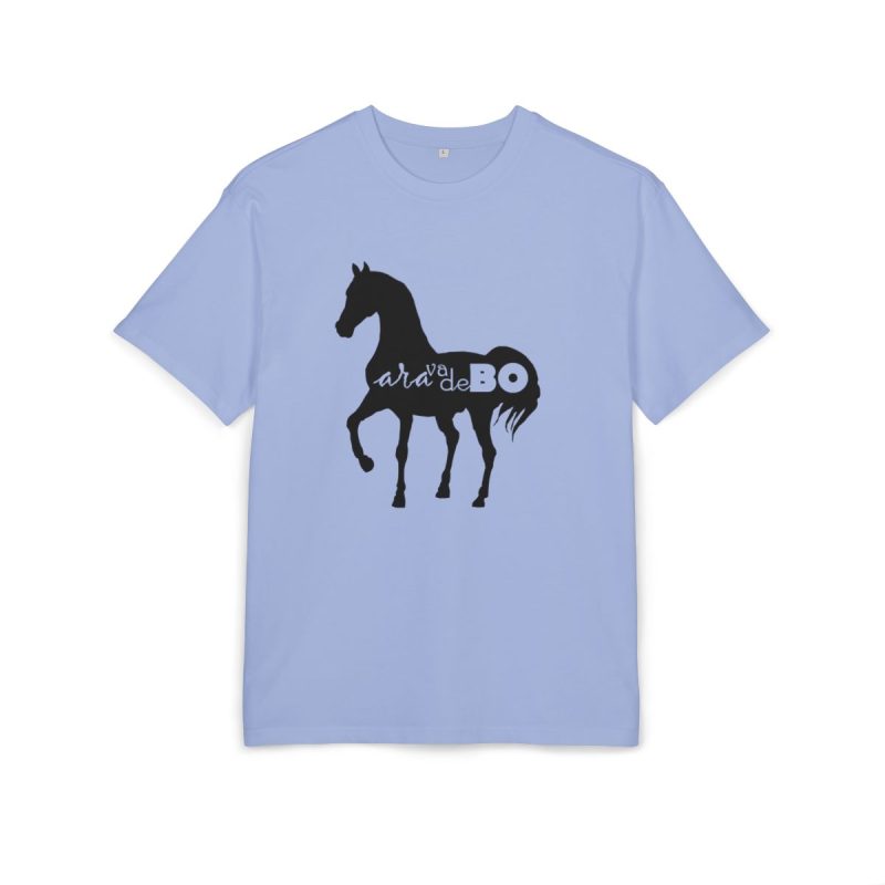 Camiseta oversize gruesa - Azul violeta - Camiseta unisex Cavall Alegre Sant Joan «Ara va de bo»
