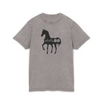 Camiseta lavado acido cuello redondo - Gris asfalto - Camiseta unisex Cavall Alegre Sant Joan «Ara va de bo»