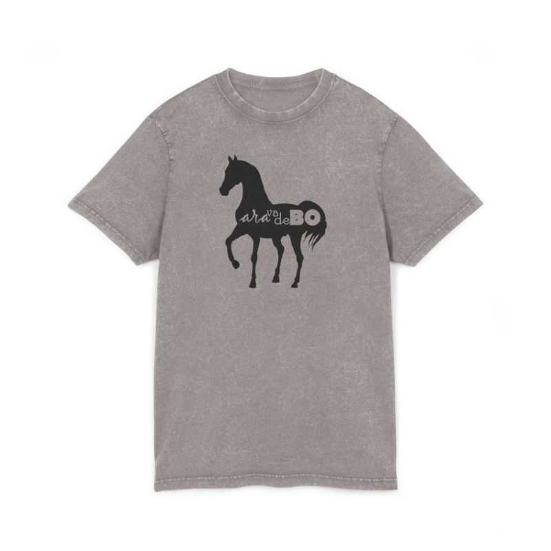 Camiseta lavado acido cuello redondo - Gris asfalto - Camiseta unisex Cavall Alegre Sant Joan «Ara va de bo»