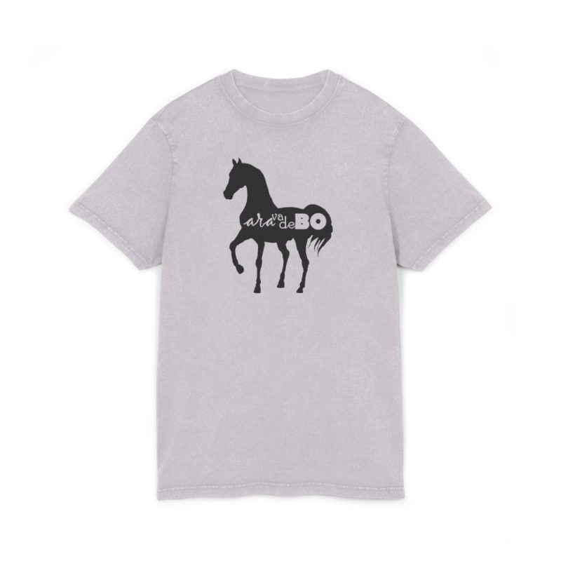 Camiseta lavado acido cuello redondo - Lila suave - Camiseta unisex Cavall Alegre Sant Joan «Ara va de bo»