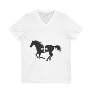 Camiseta cuello de pico - Blanco - Cavall de Sant Joan