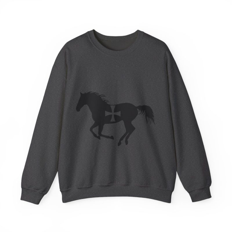 Sudadera cuello redondo - Gris oscuro jaspeado - Cavall de Sant Joan