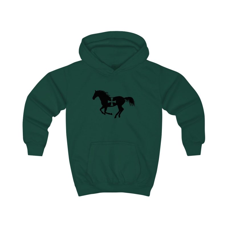 Sudadera con capucha infantil - Verde botella - Cavall de Sant Joan