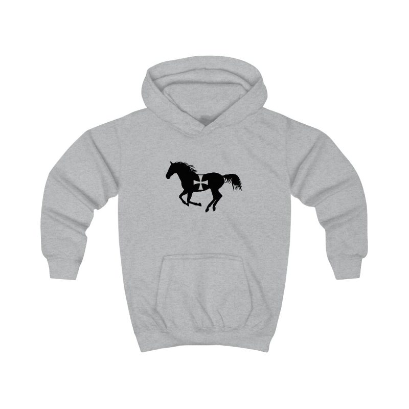 Sudadera con capucha infantil - Gris jaspeado claro - Cavall de Sant Joan