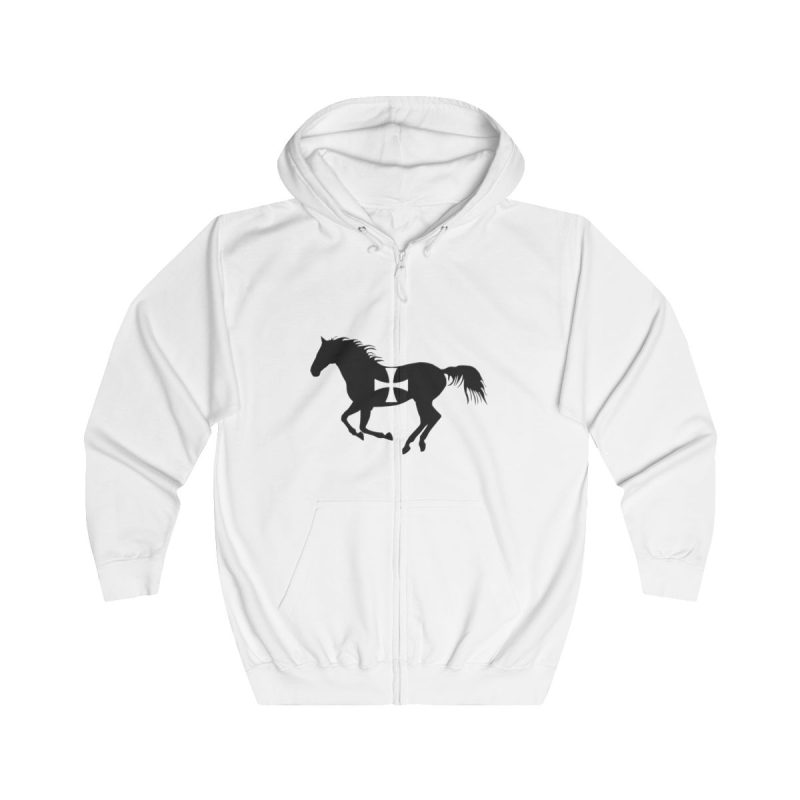 Sudadera con capucha y cremallera - Blanco artico - Cavall de Sant Joan Sudadera con capucha y cremallera - Blanco artico - Cavall de Sant Joan
