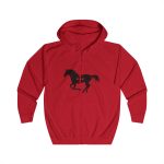 Sudadera con capucha y cremallera - Rojo fuego - Cavall de Sant Joan Sudadera con capucha y cremallera - Rojo fuego - Cavall de Sant Joan