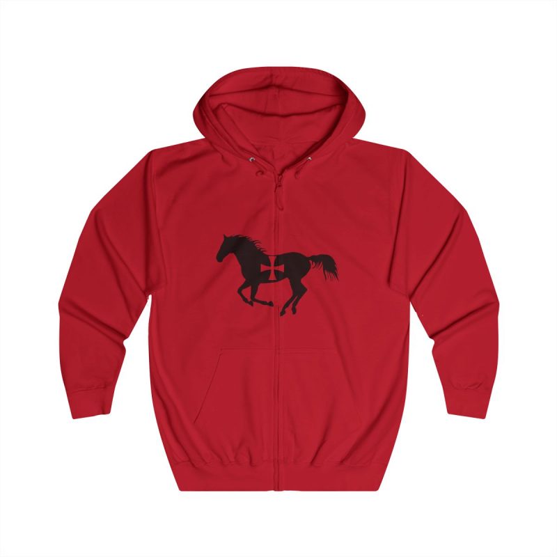 Sudadera con capucha y cremallera - Rojo fuego - Cavall de Sant Joan