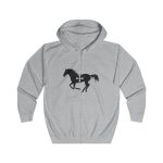 Sudadera con capucha y cremallera - Gris jaspeado claro - Cavall de Sant Joan Sudadera con capucha y cremallera - Gris jaspeado claro - Cavall de Sant Joan