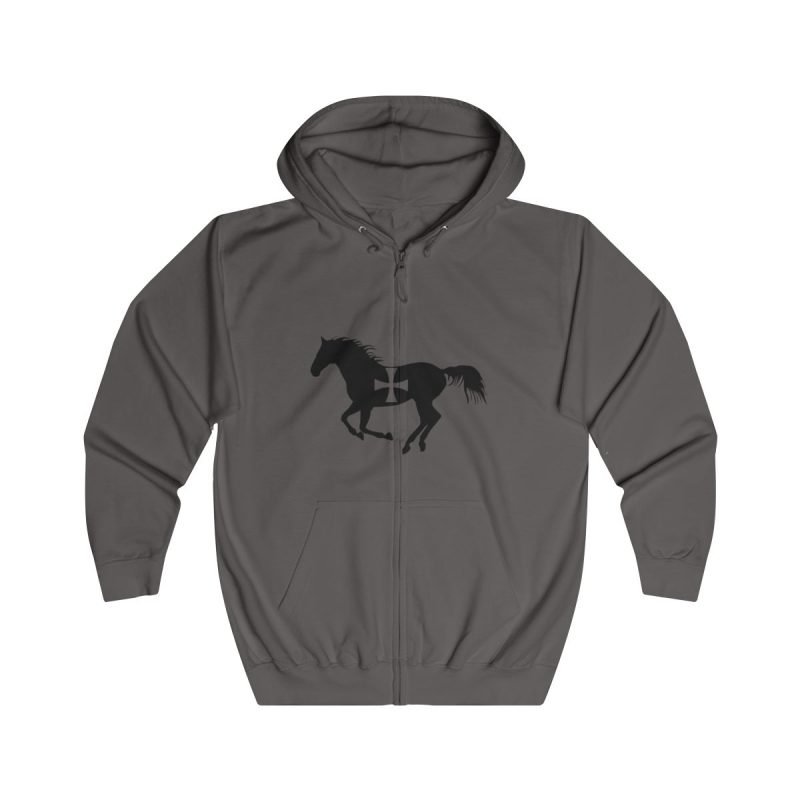 Sudadera con capucha y cremallera - Gris acero - Cavall de Sant Joan