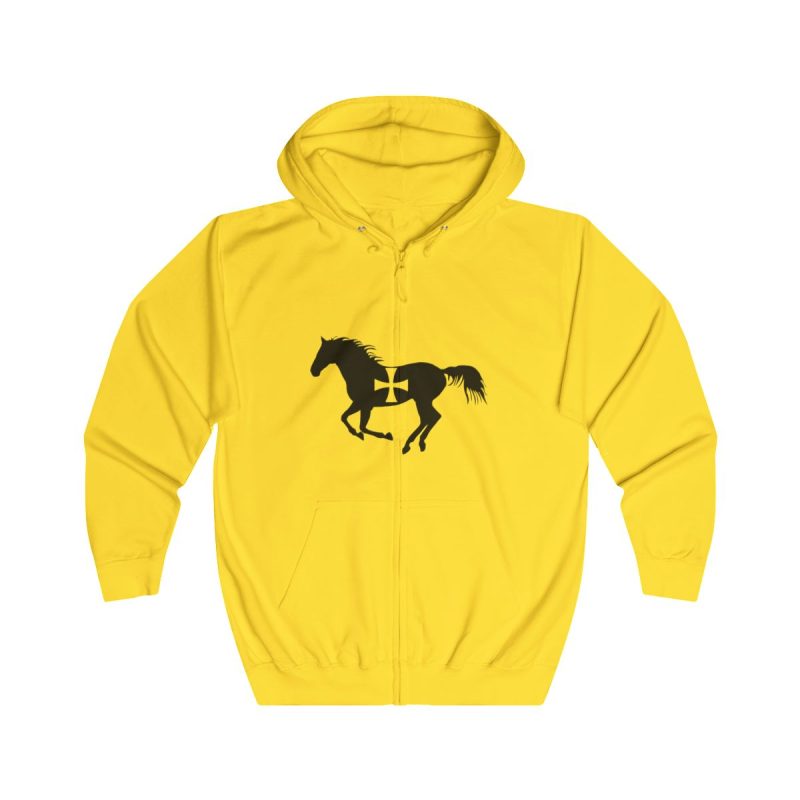 Sudadera con capucha y cremallera - Amarillo sol - Cavall de Sant Joan