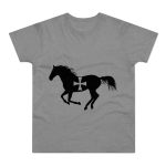 Camiseta hombre punto liso - Gris deportivo jaspeado - Cavall de Sant Joan Camiseta hombre punto liso - Gris deportivo jaspeado - Cavall de Sant Joan