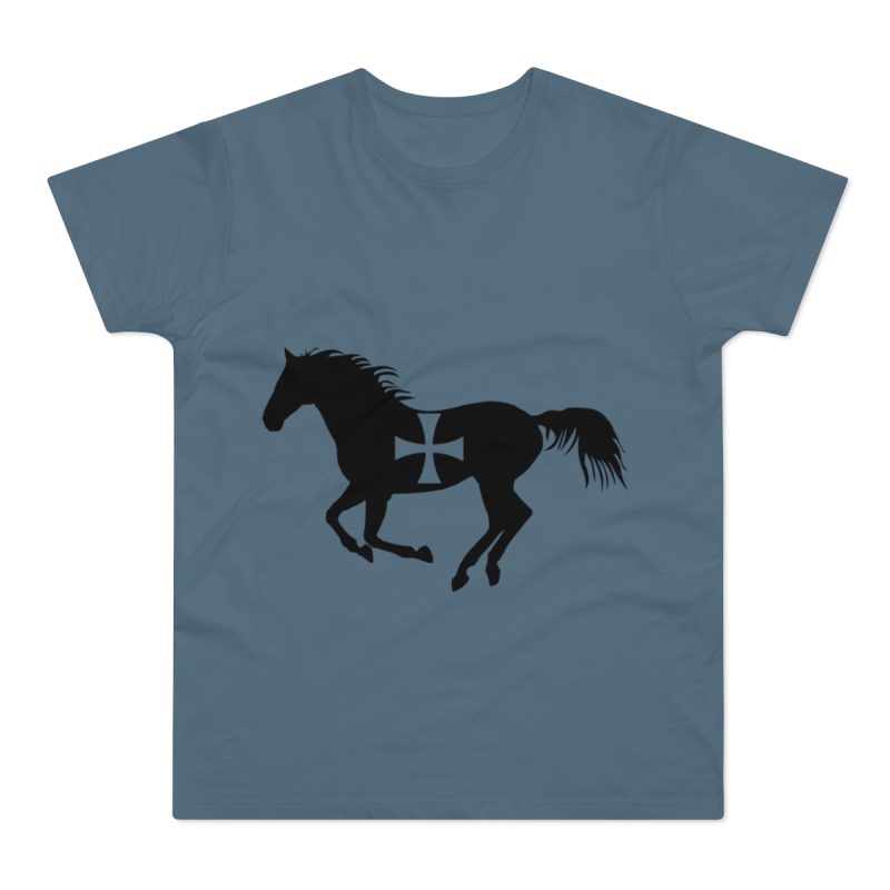 Camiseta hombre punto liso - Azul piedra - Cavall de Sant Joan