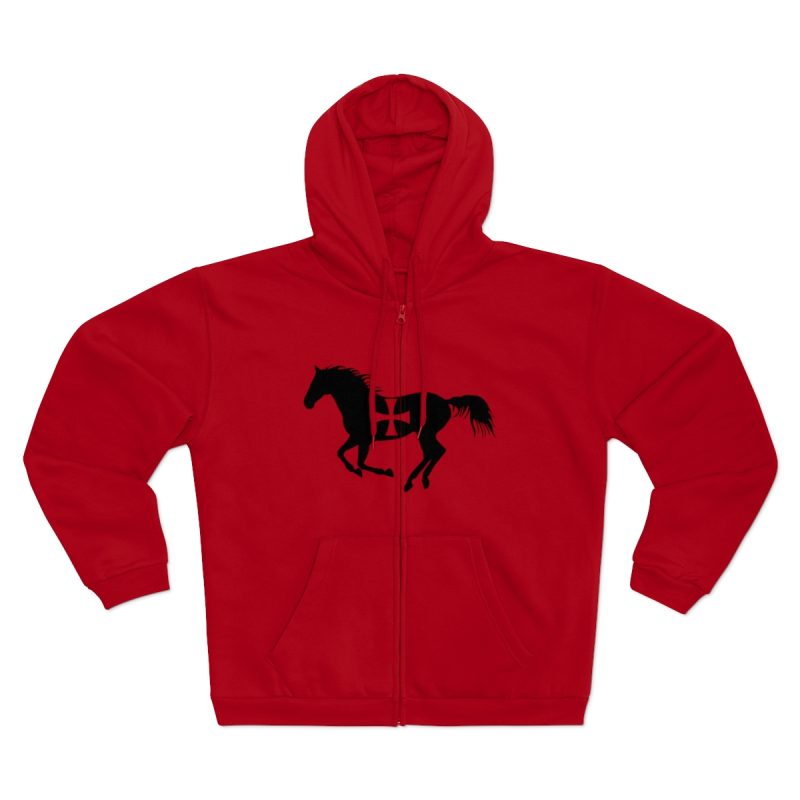 Sudadera capucha con cremallera premium - Rojo - Cavall de Sant Joan