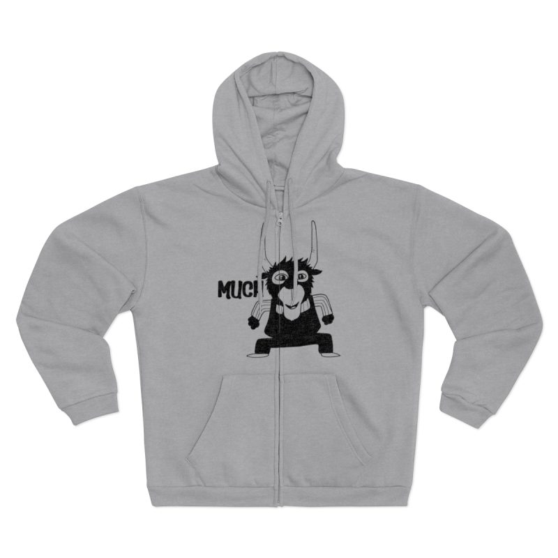 Sudadera capucha con cremallera premium - Gris jaspeado claro - Camiseta Much