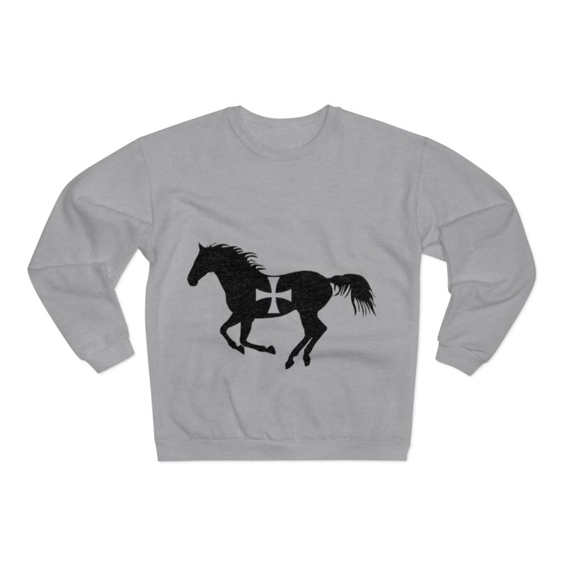 Sudadera cuello redondo premium - Gris jaspeado claro - Cavall de Sant Joan