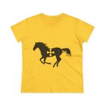 Camiseta mujer algodon medio - Amarillo margarita - Cavall de Sant Joan Camiseta mujer algodon medio - Amarillo margarita - Cavall de Sant Joan