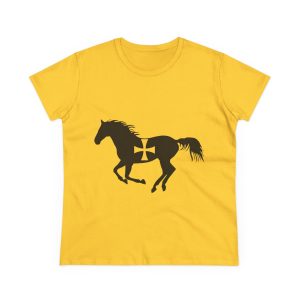 Camiseta mujer algodon medio - Amarillo margarita - Cavall de Sant Joan
