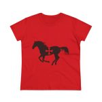 Camiseta mujer algodon medio - Rojo - Cavall de Sant Joan Camiseta mujer algodon medio - Rojo - Cavall de Sant Joan