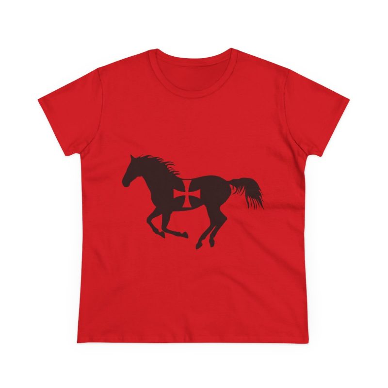 Camiseta mujer algodon medio - Rojo - Cavall de Sant Joan