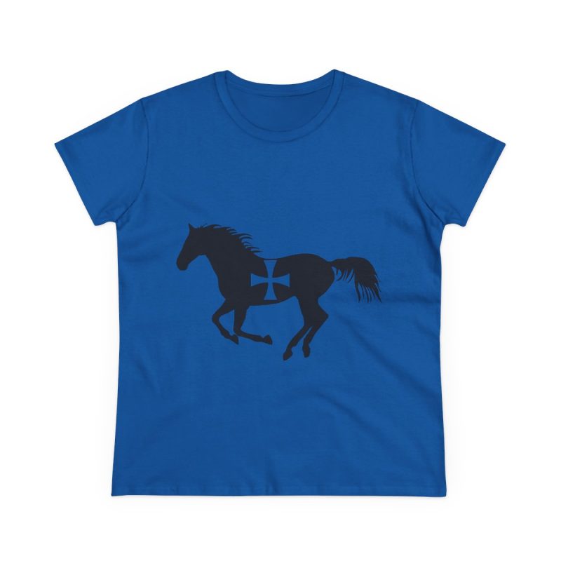 Camiseta mujer algodon medio - Azul royal - Cavall de Sant Joan
