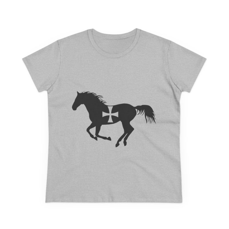 Camiseta mujer algodon medio - Gris deportivo - Cavall de Sant Joan