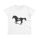 Camiseta mujer algodon medio - Blanco - Cavall de Sant Joan Camiseta mujer algodon medio - Blanco - Cavall de Sant Joan