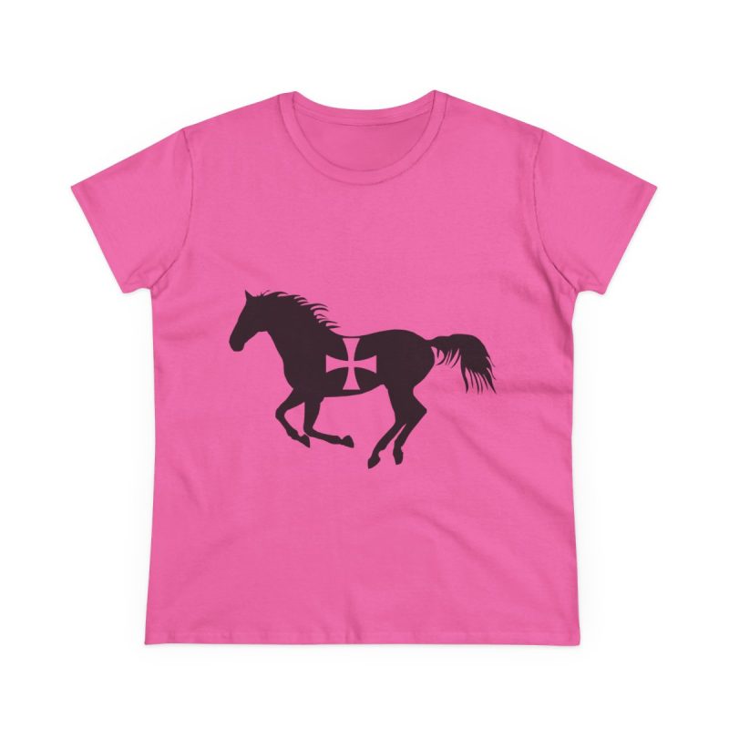 Camiseta mujer algodon medio - Rosa azalea - Cavall de Sant Joan