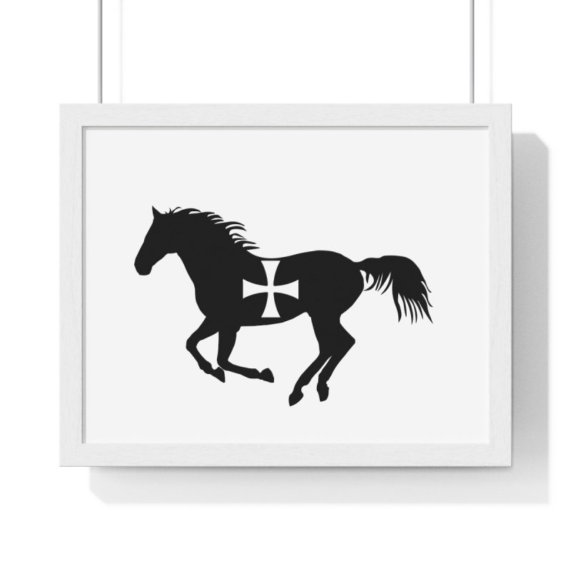 Poster enmarcado horizontal - Blanco - Cavall de Sant Joan