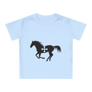 Camiseta de bebe - Azul empolvado - Cavall de Sant Joan