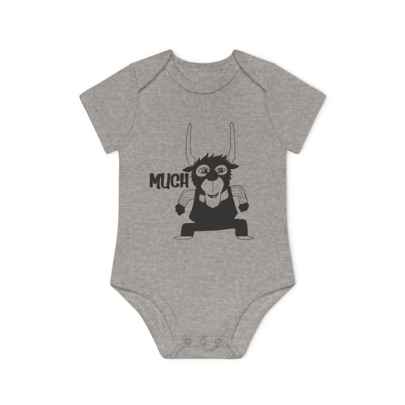 Body bebe manga corta organico - Gris jaspeado melange - Camiseta Much