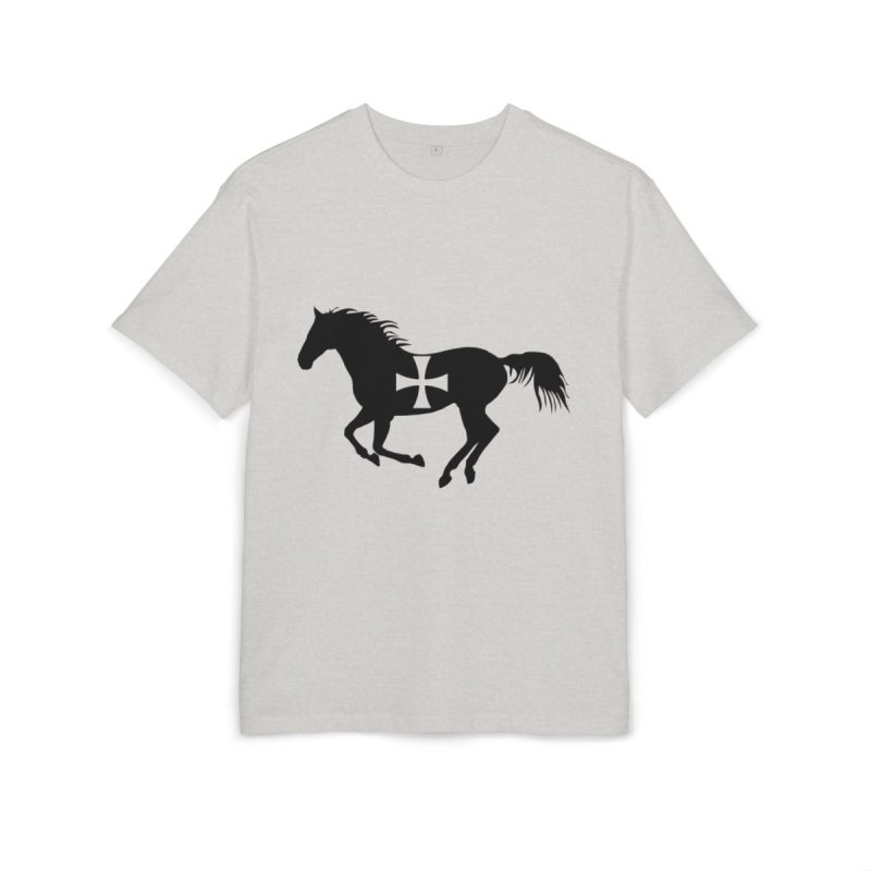 Camiseta oversize gruesa - Gris jaspeado claro - Cavall de Sant Joan Camiseta oversize gruesa - Gris jaspeado claro - Cavall de Sant Joan