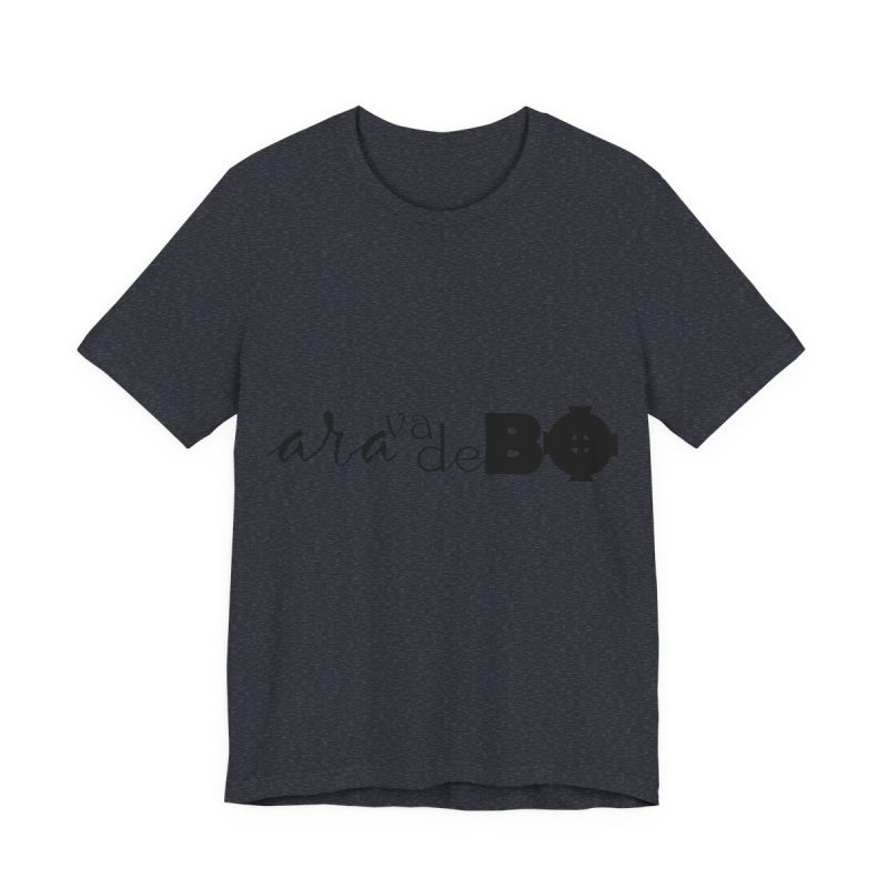 Camiseta jersey manga corta - Azul marino jaspeado - Camiseta unisex «Ara va de BÓ»