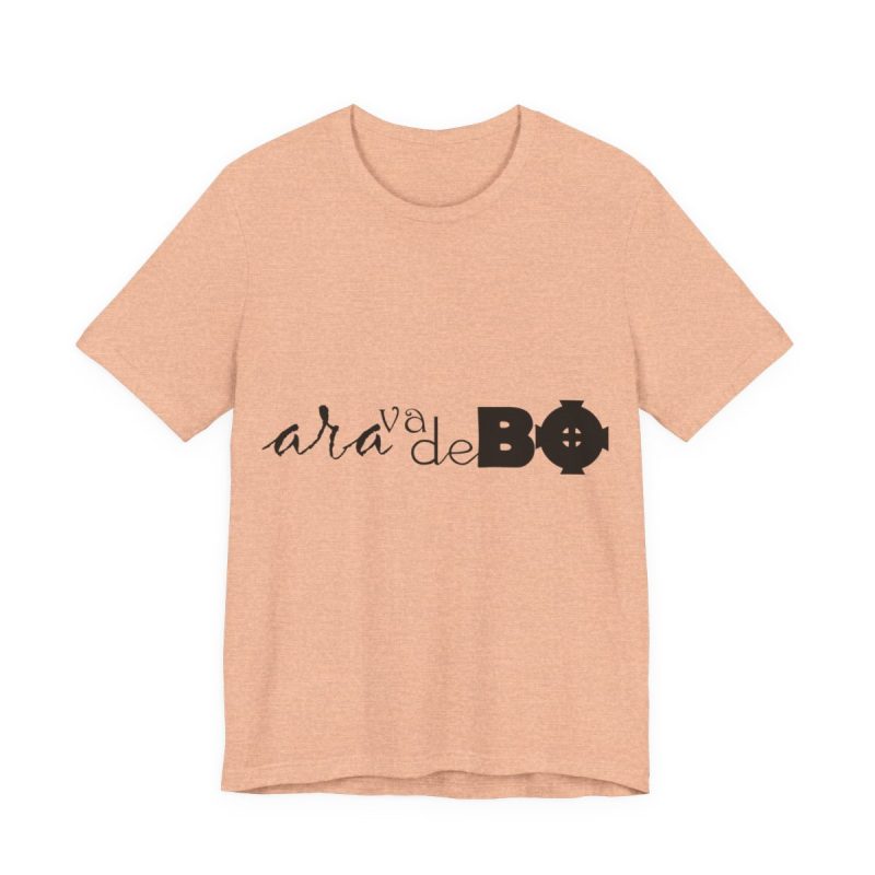 Camiseta jersey manga corta - Melocoton jaspeado - Camiseta unisex «Ara va de BÓ»