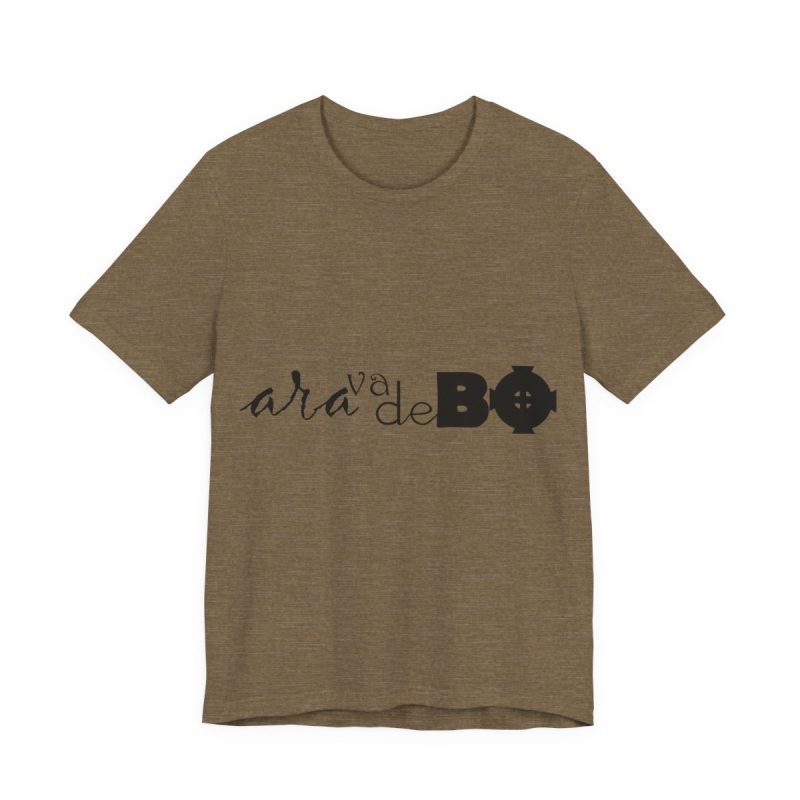 Camiseta jersey manga corta - Verde oliva jaspeado - Camiseta unisex «Ara va de BÓ»