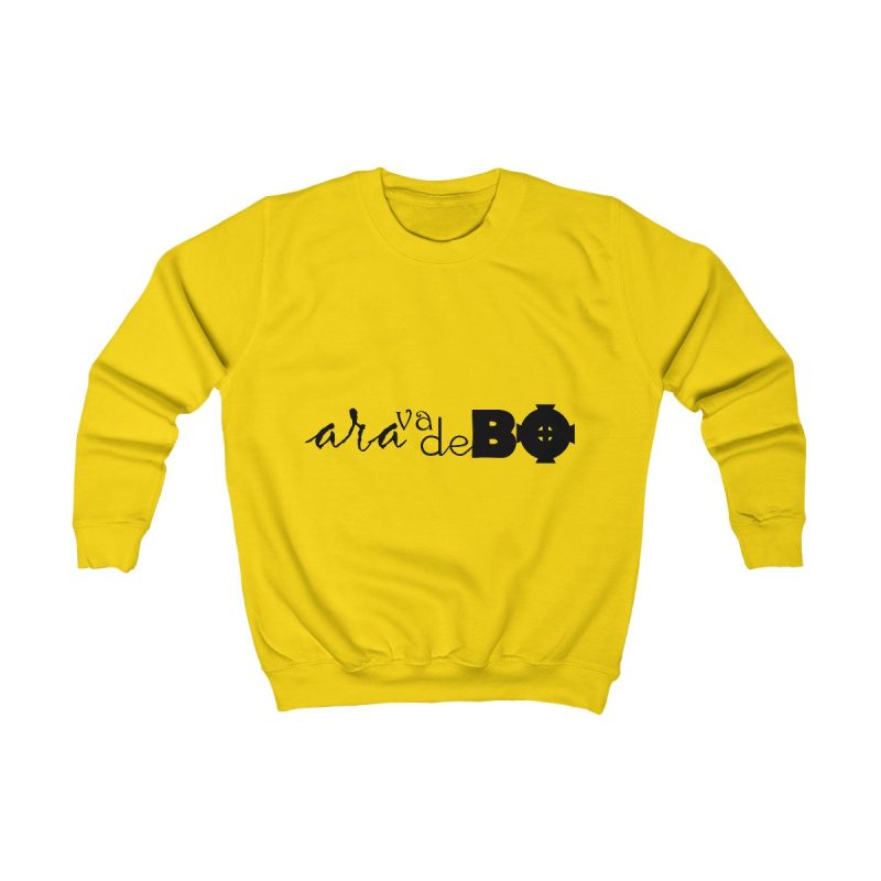 Sudadera infantil - Amarillo sol - Camiseta unisex «Ara va de BÓ»
