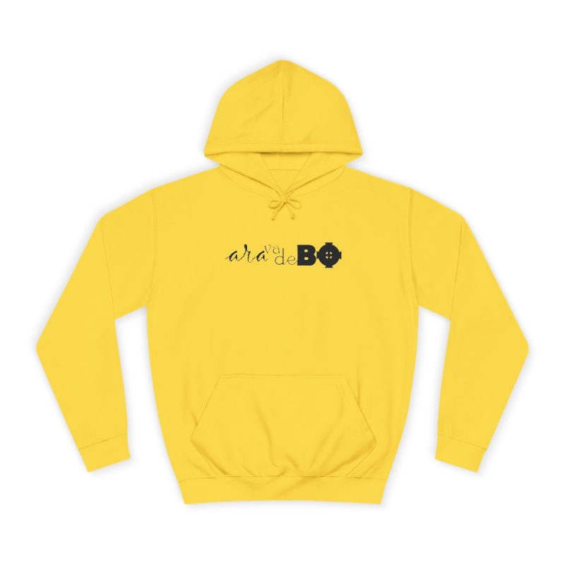 Sudadera universitaria - Amarillo sol - Camiseta unisex «Ara va de BÓ»